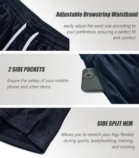Mens Mesh Shorts 6 Inch Inseam Mens Athletic Shorts Breathable Fabric for Gym and Workouts