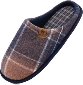 ONCAI Mens Cozy Memory Foam Scuff Slippers Slip On Warm House Shoes Indoor/Outdoor with Best Arch Support