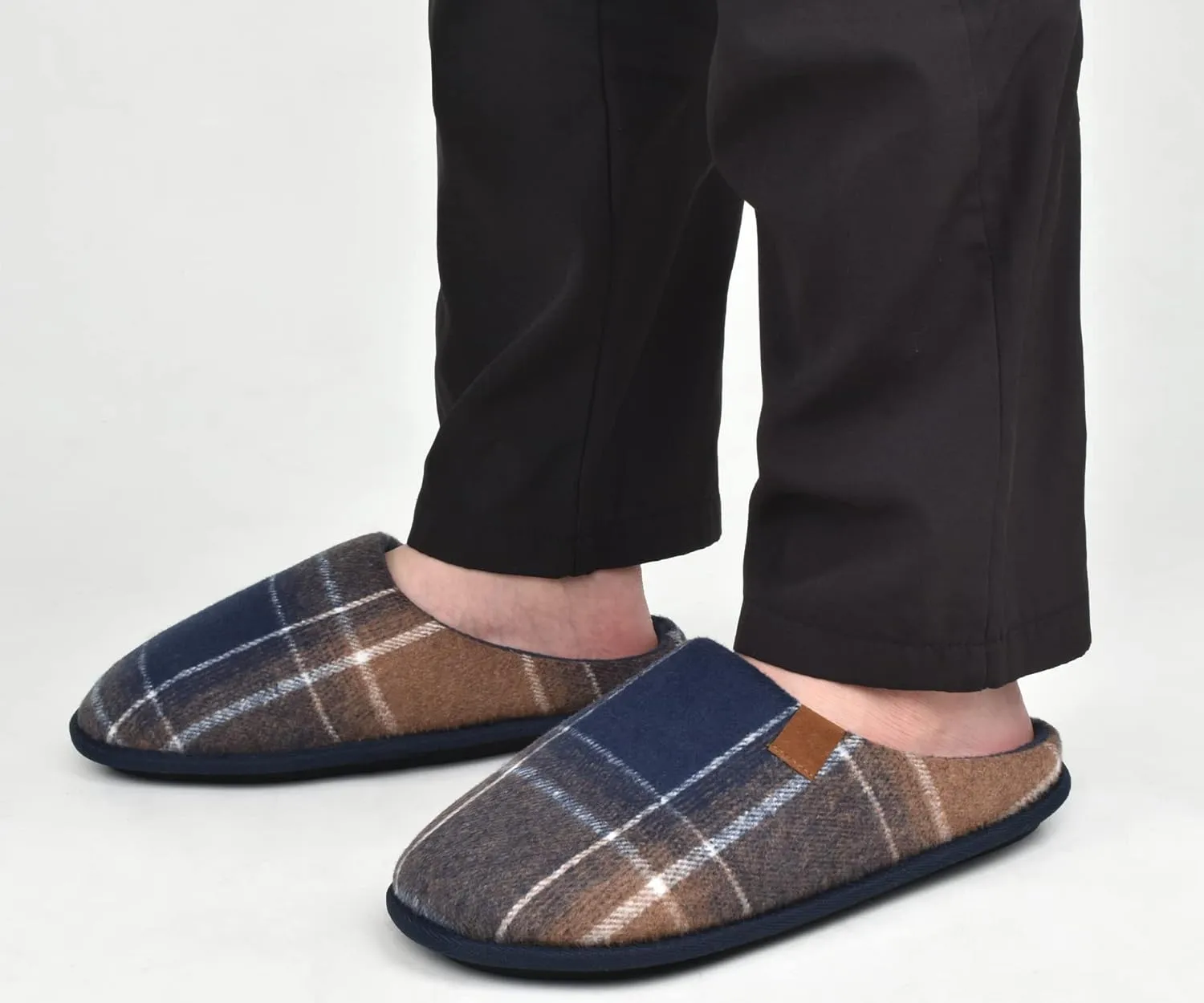 ONCAI Mens Cozy Memory Foam Scuff Slippers Slip On Warm House Shoes Indoor/Outdoor with Best Arch Support