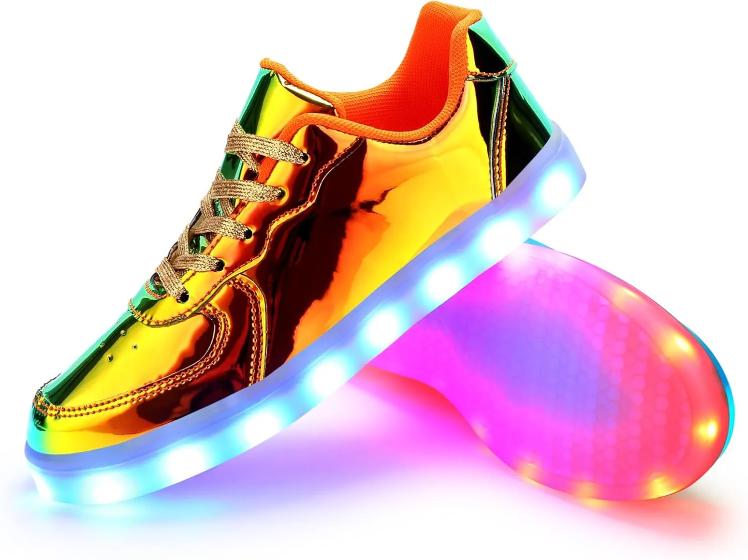 Padgene Women's Men's LED Lights Up Shoes Unisex Luminous Flashing Trainers USB Charging Lace Up Couples Dancing Shoes