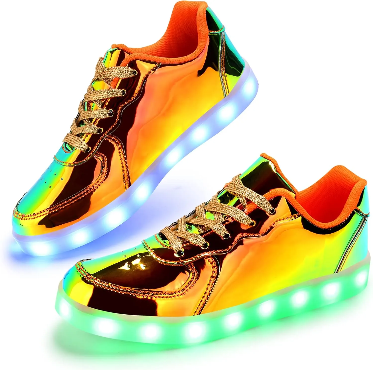 Padgene Women's Men's LED Lights Up Shoes Unisex Luminous Flashing Trainers USB Charging Lace Up Couples Dancing Shoes