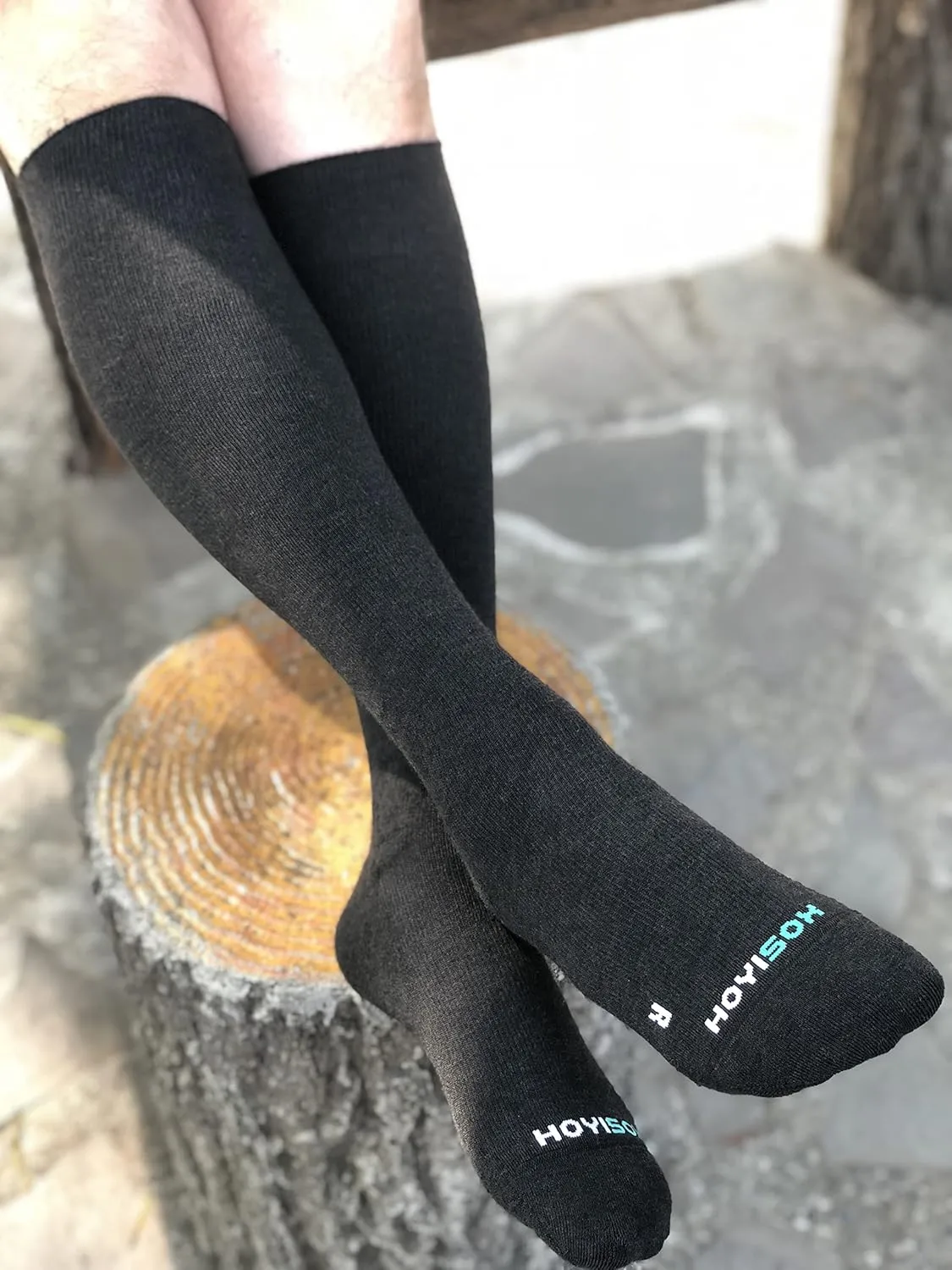 Plus Size Compression Knee High Socks, Wide Calf Extra Large for Men and Women, Comfortable Cotton