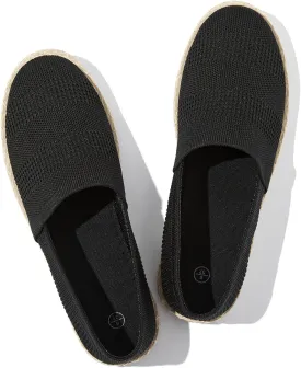 POVOGER Women's Black Flats Mesh Slip On Shoes Breathable Loafers Espadrilles Flats Soft Womens Casual Shoes