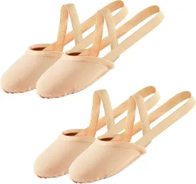 SANGEESON Half Sole Dance Shoes - Stretchy Canvas Pirouette Shoes for Ballet, Lyrical, Modern, Jazz Dance, and Contemporary