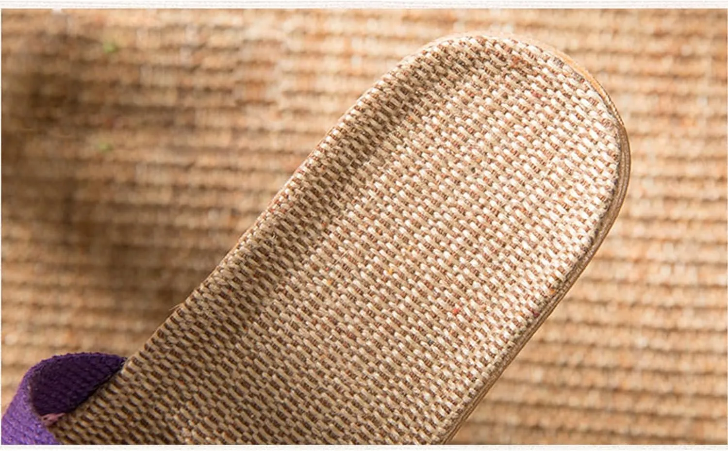 Unisex Home Slippers Flax Men and Women House Slipper Open-Toe Breathable