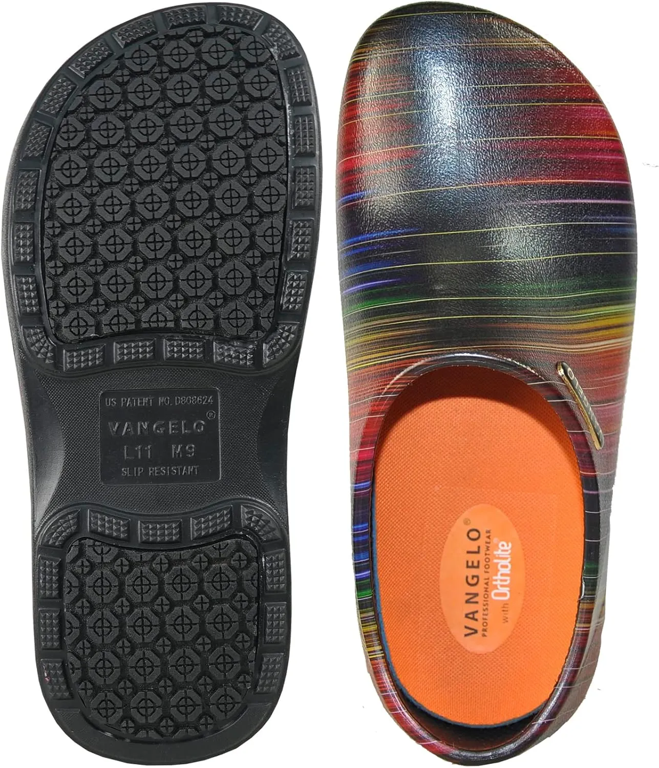 VANGELO Professional Slip Resistant Clog Waterproof Women Work Nurse Shoe Chef Shoe Carlisle Black Lime White Multicolor