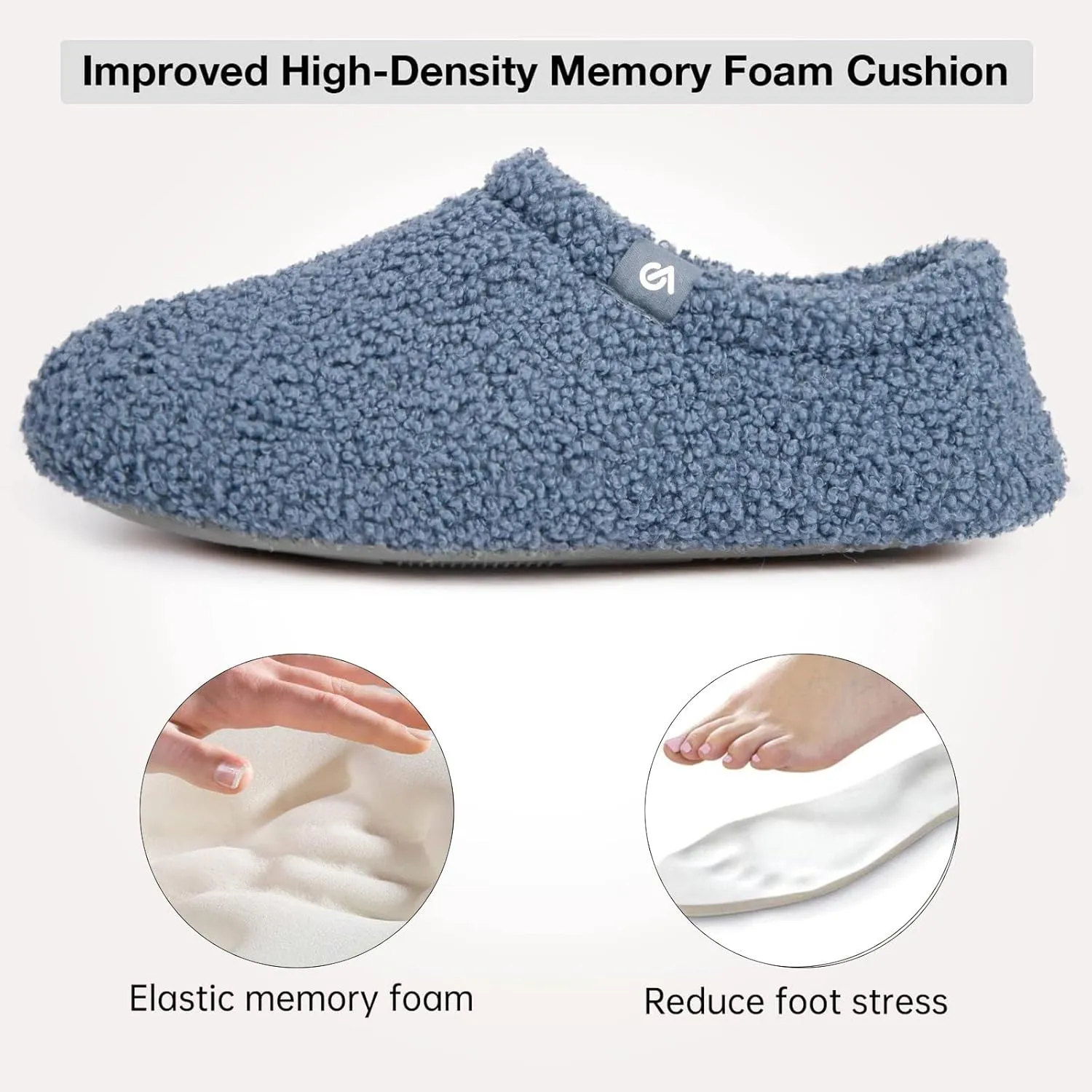 VeraCosy Women's Fuzzy Teddy Slippers Lightweight Memory Foam Indoor House Shoes