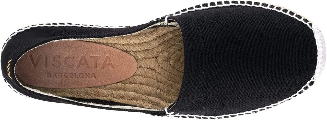 VISCATA Begur Canvas Slip On Espadrilles Handmade 2  Heel Men's Espadrilles with Breathable Cotton Canvas and 100% Natural Jute Insole for All Casual Occasions