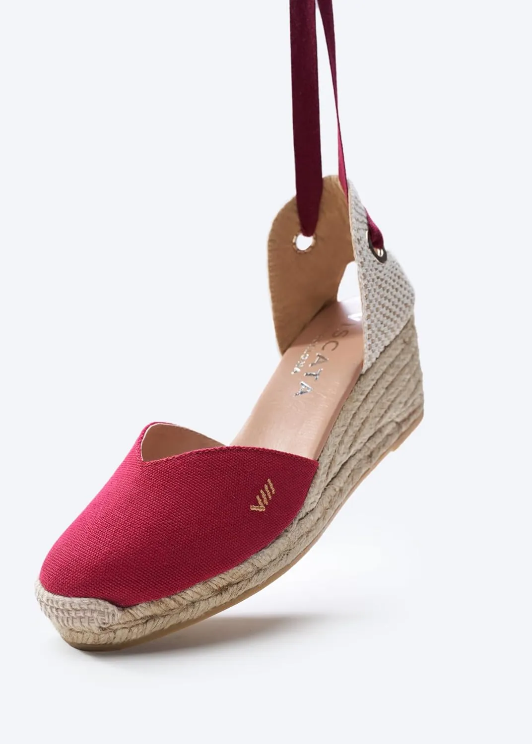 VISCATA Gava Canvas Wedge Handmade 2  Heel Women's Sandals with Breathable Cotton Canvas V-cut Vamp and 100% Natural Jute Midsole for all Casual Occasions