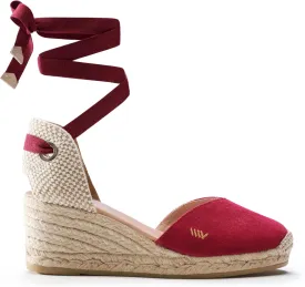 VISCATA Gava Canvas Wedge Handmade 2  Heel Women's Sandals with Breathable Cotton Canvas V-cut Vamp and 100% Natural Jute Midsole for all Casual Occasions