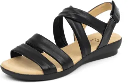 VJH confort Womens Flat Sandals, Soft Straps Slip-on Open Toe Light Weight Elastic Slingback Comfort Casual Walking Sandals