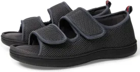 WALKFUN Arch Support Mesh Adjustable Diabetic House Shoes Open Toe Closed Back Slip-on Indoor Slippers for Men and Women Outdoor