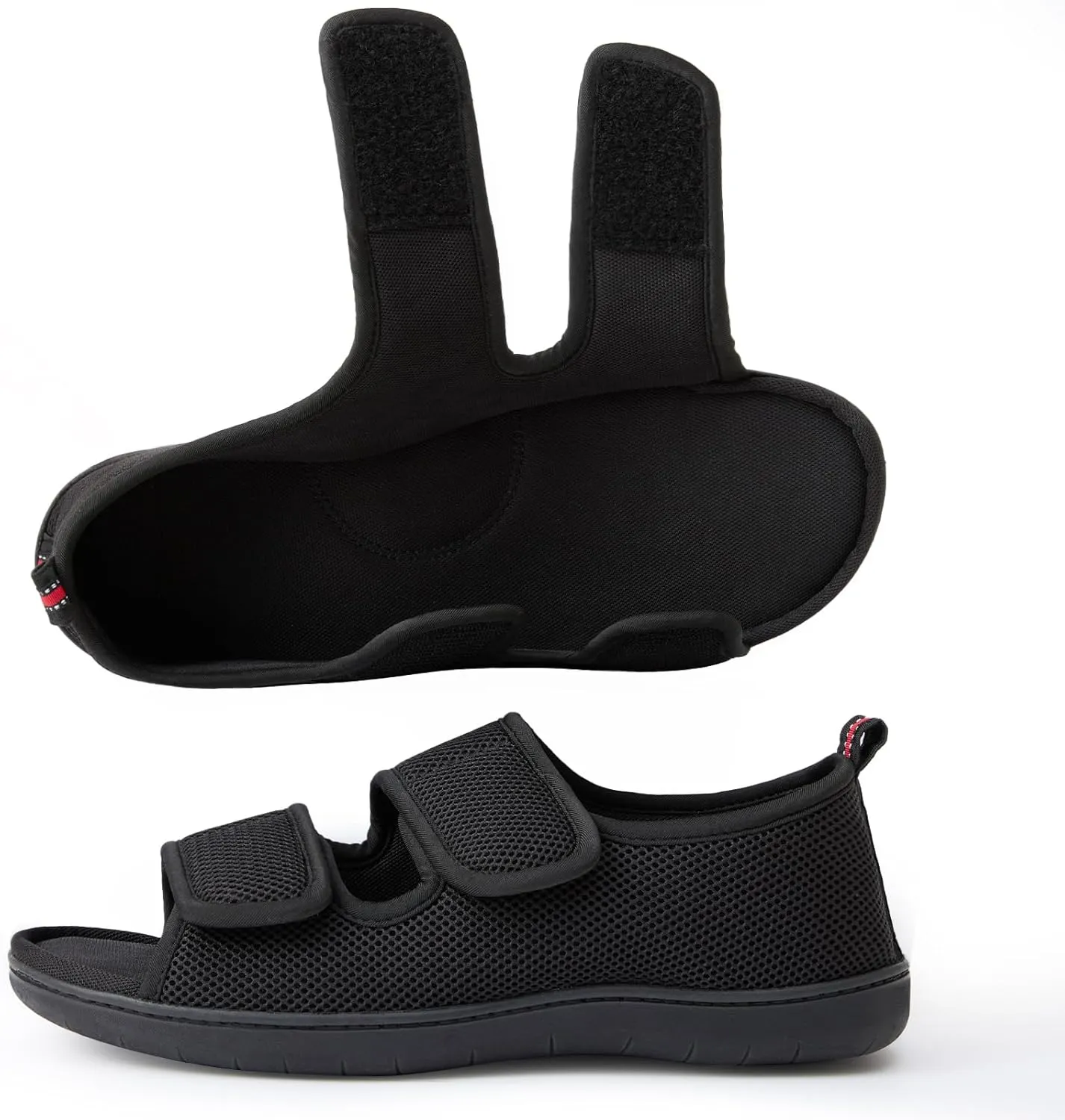 WALKFUN Arch Support Mesh Adjustable Diabetic House Shoes Open Toe Closed Back Slip-on Indoor Slippers for Men and Women Outdoor
