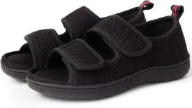 WALKFUN Arch Support Mesh Adjustable Diabetic House Shoes Open Toe Closed Back Slip-on Indoor Slippers for Men and Women Outdoor