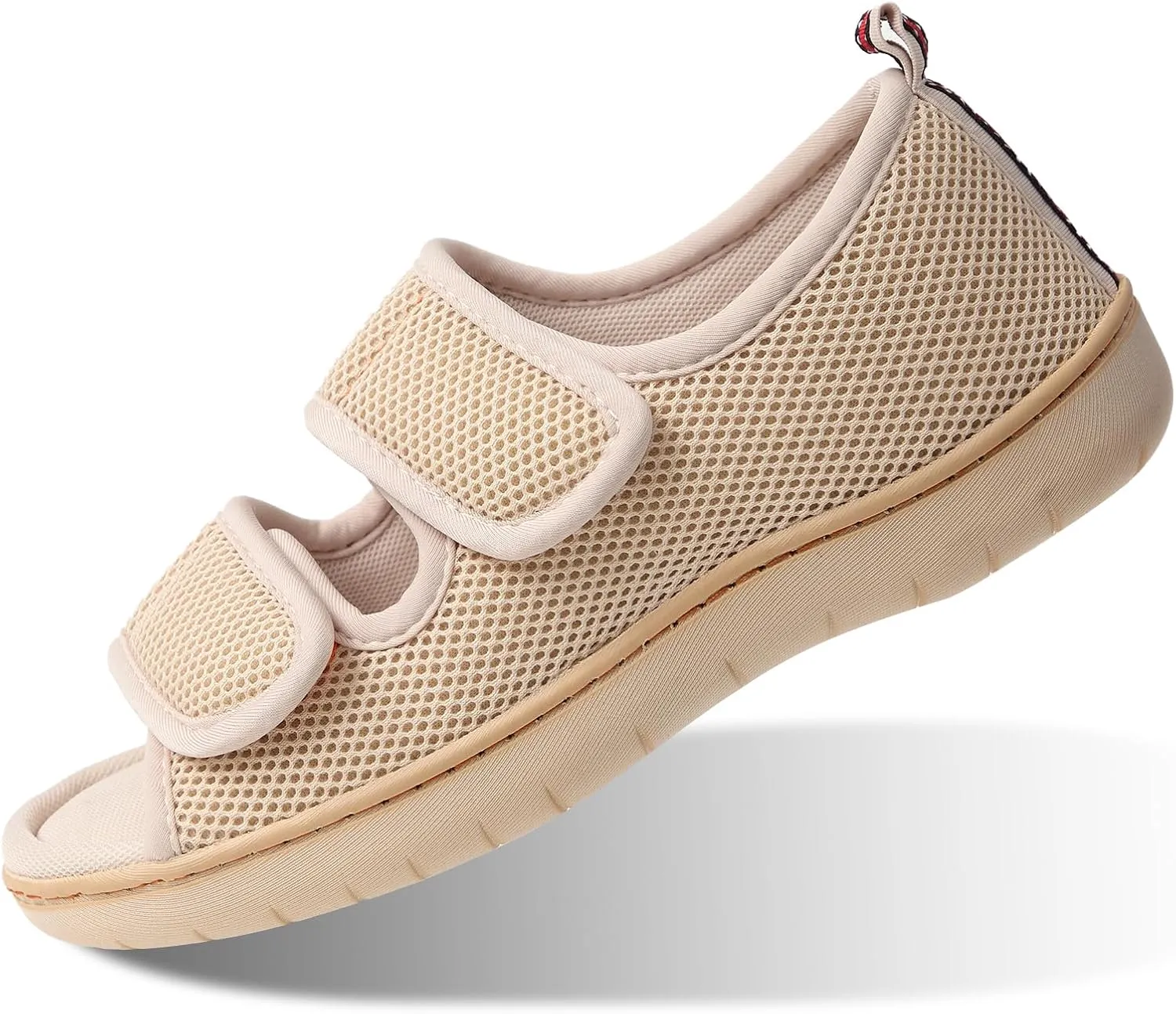 WALKFUN Arch Support Mesh Adjustable Diabetic House Shoes Open Toe Closed Back Slip-on Indoor Slippers for Men and Women Outdoor